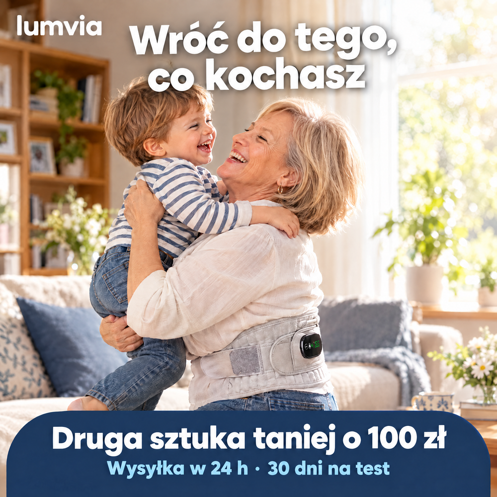 Babcia podnosi wnuka w pasie Lumvia Termo. Druga sztuka taniej o 100 zł