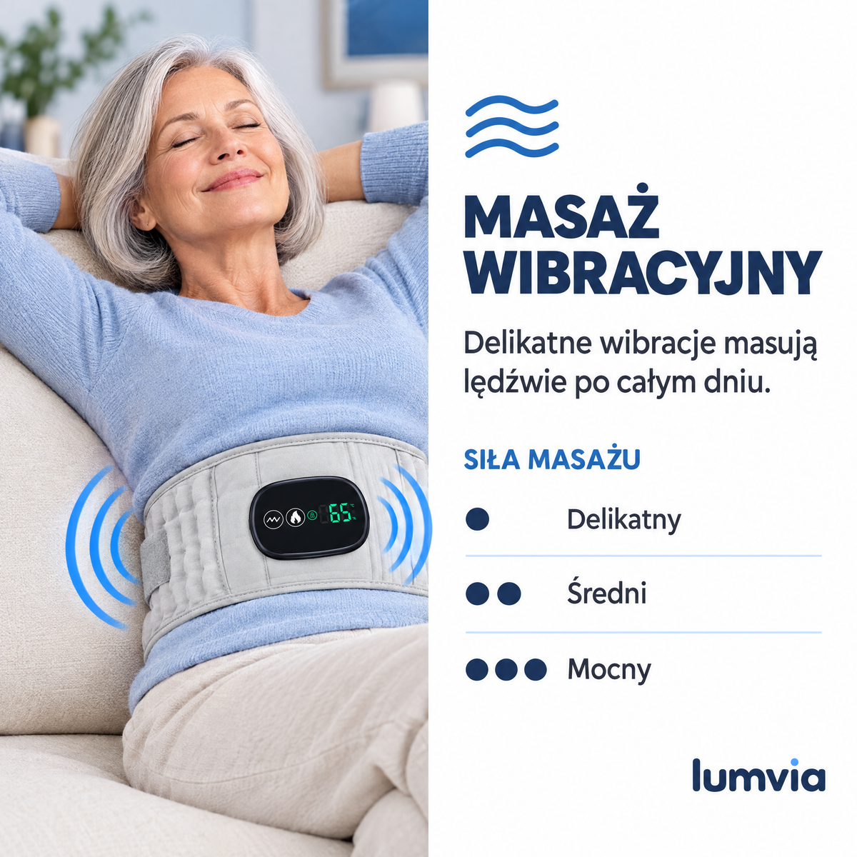 Masaż wibracyjny w 3 poziomach