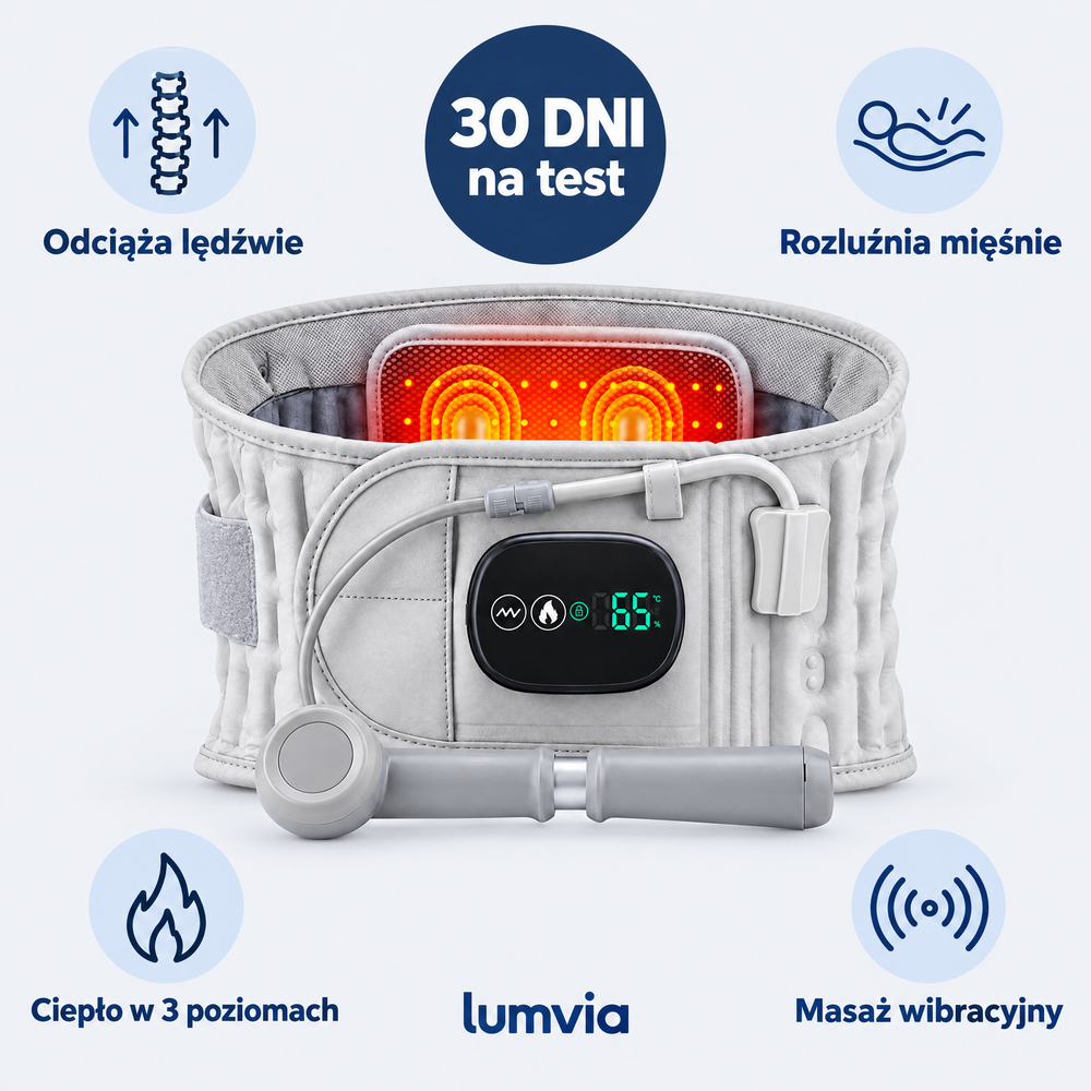 Lumvia Termo: pas, który odciąża lędźwie, grzeje i masuje. 30 dni na test